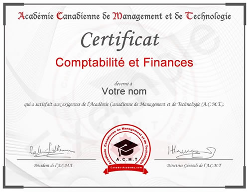 photo du certificat introduction management de l'académie canadienne de Management et de Technologie