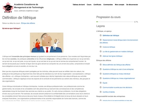 image contenu cours intro management ou gestion d'entreprise formation à distance